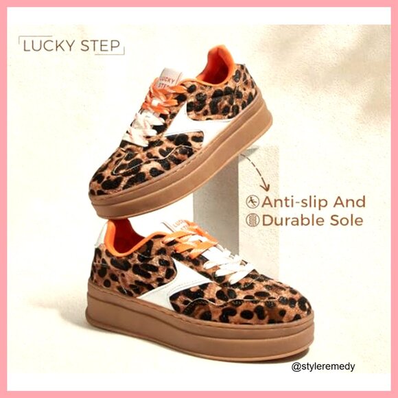 Platform Retro Sneakers with Thick Sole, Dual Laces, Slip-Resistant - Picture 5 of 7